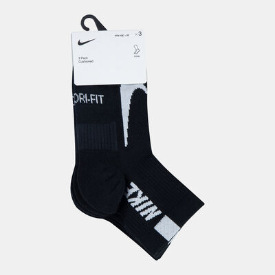 Nike Kids' Multiplier Quarter Socks (3 Pairs) Black Nike Kids' Multiplier Quarter Socks (3 Pairs) Black