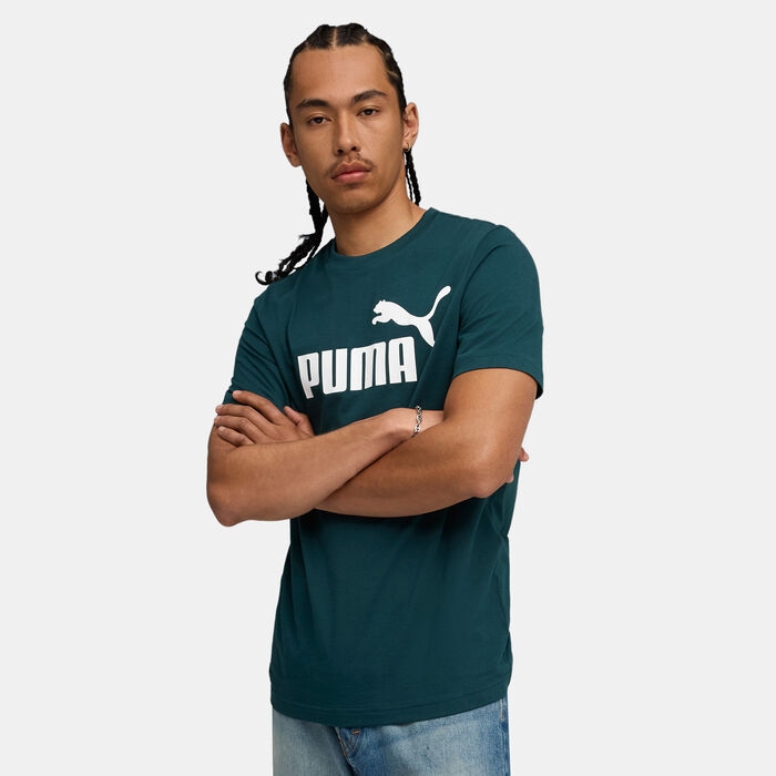 PUMA Men's Essentials No. 1 Logo T-Shirt Green PUMA Men's Essentials No. 1 Logo T-Shirt Green image number 0