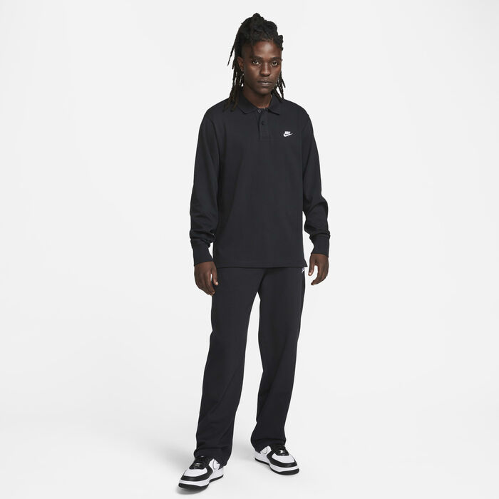 Nike Men's Club Long-Sleeve Polo Shirt Black Nike Men's Club Long-Sleeve Polo Shirt Black image number 5