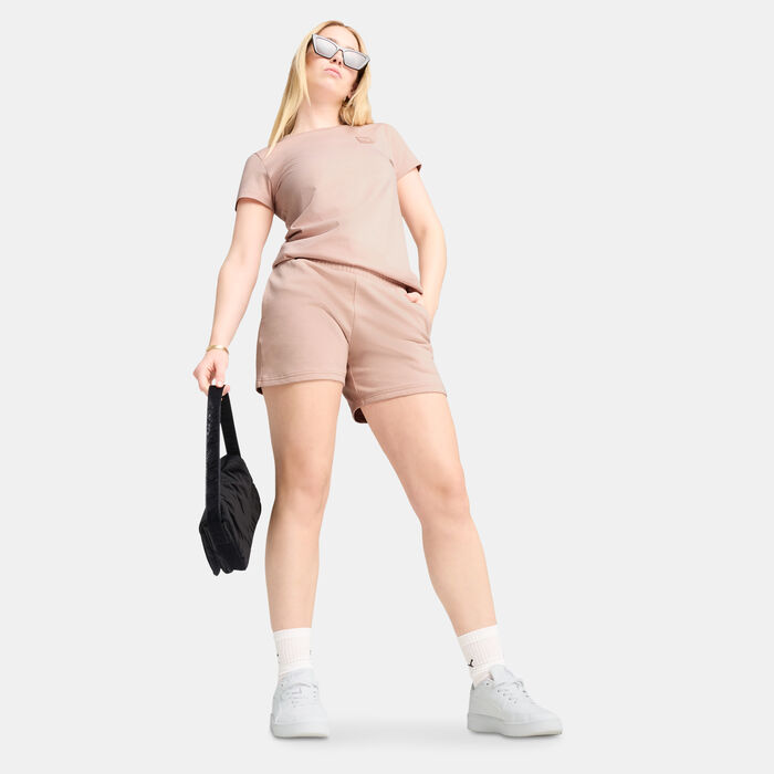 PUMA Women's Essentials Elevated Shorts Pink image number 2