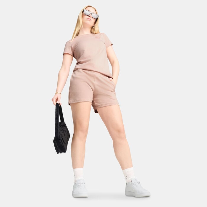 PUMA Women's Essentials Elevated Shorts Pink PUMA Women's Essentials Elevated Shorts Pink image number 2