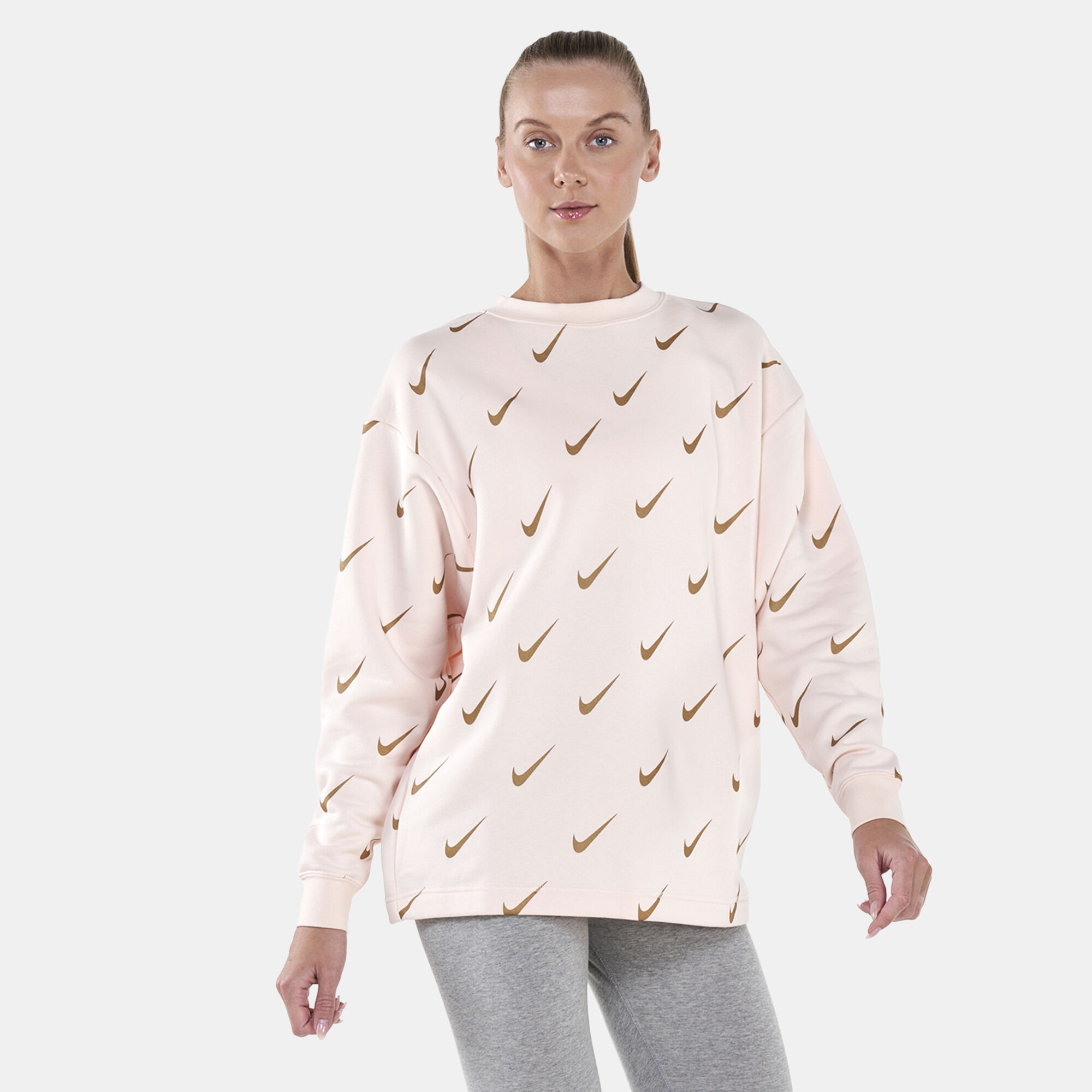 Nike sportswear rally shop women's print metallic crew
