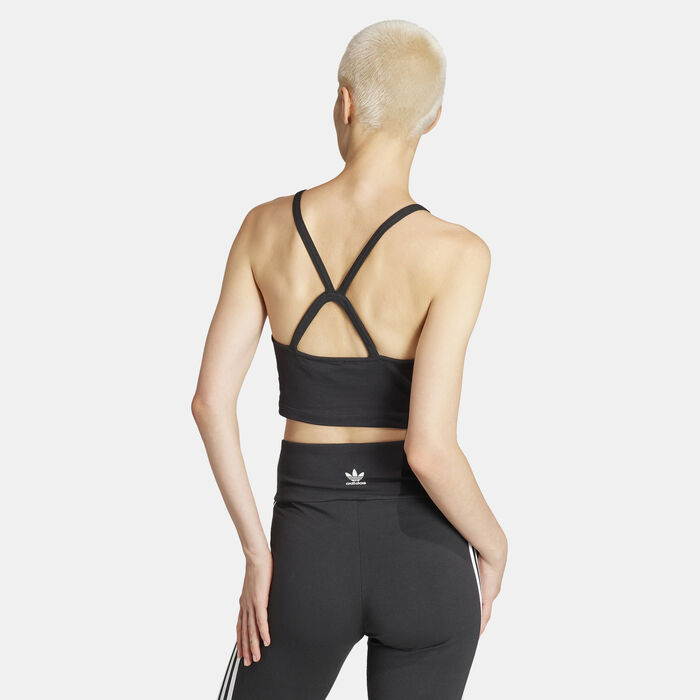 adidas Originals Women's Adicolor 3-Stripes Crop Top Black image number 1