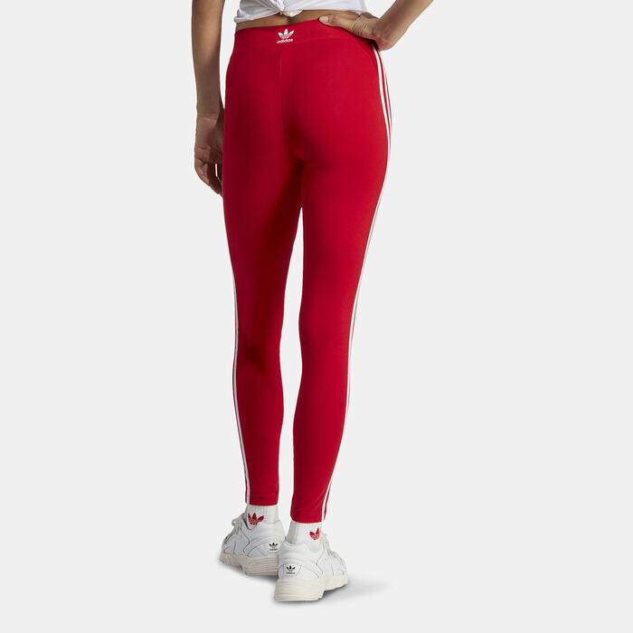 adidas Originals Women's Adicolor Classics 3-Stripes Leggings Red adidas Originals Women's Adicolor Classics 3-Stripes Leggings Red image number 1