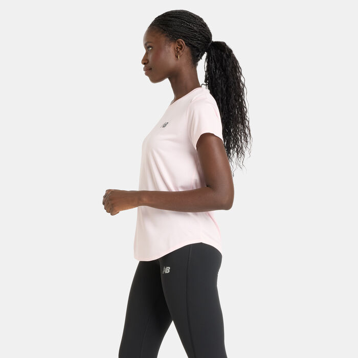New Balance Women's Sport Core Heather Training T-Shirt Pink New Balance Women's Sport Core Heather Training T-Shirt Pink image number 2