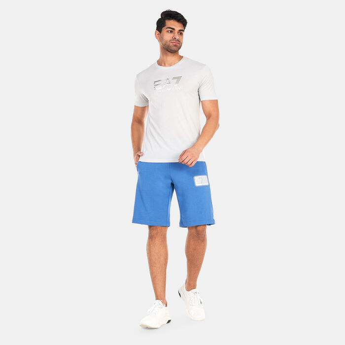 EA7 Emporio Armani Men's Big Logo Sand 7 Lines T-Shirt Grey image number 2