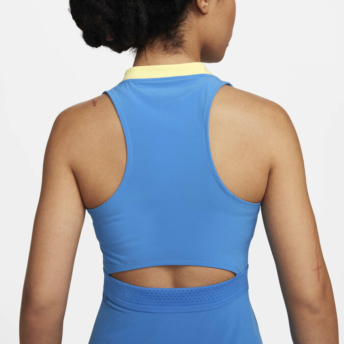 Nike Women's Dri-FIT Advantage Tennis Dress Blue Nike Women's Dri-FIT Advantage Tennis Dress Blue image number 4