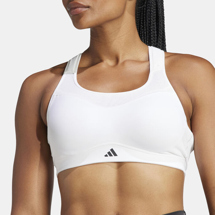 adidas Women's TLRD Impact Training High-Support Sports Bra White image number 3