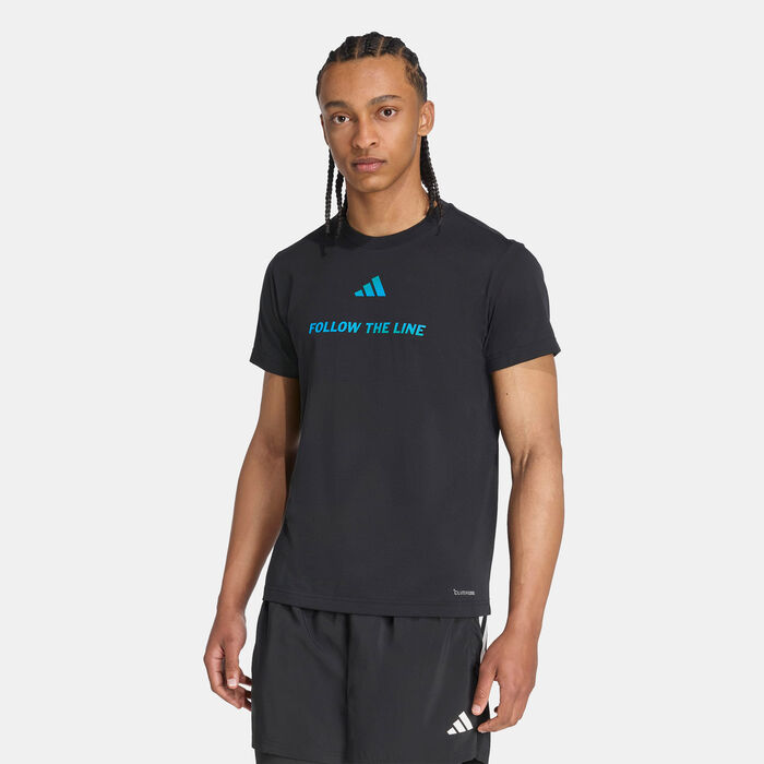 adidas Men's Follow The Line Running T-Shirt Black adidas Men's Follow The Line Running T-Shirt Black image number 0