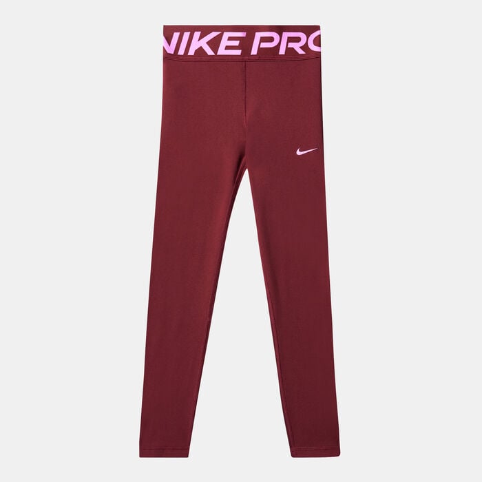 Nike Girls' Pro Dri-FIT Leggings Maroon image number 0