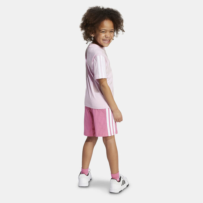 adidas Kids' Essentials T-Shirt And Shorts Set Pink image number 1