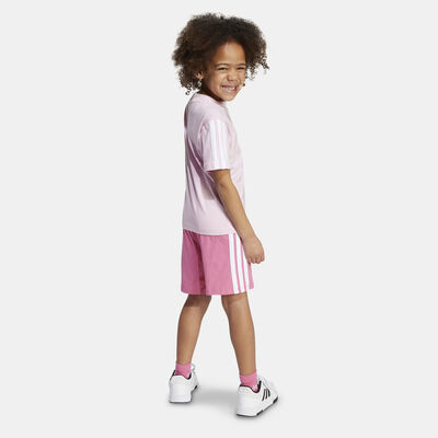 adidas Kids' Essentials T-Shirt And Shorts Set Pink adidas Kids' Essentials T-Shirt And Shorts Set Pink