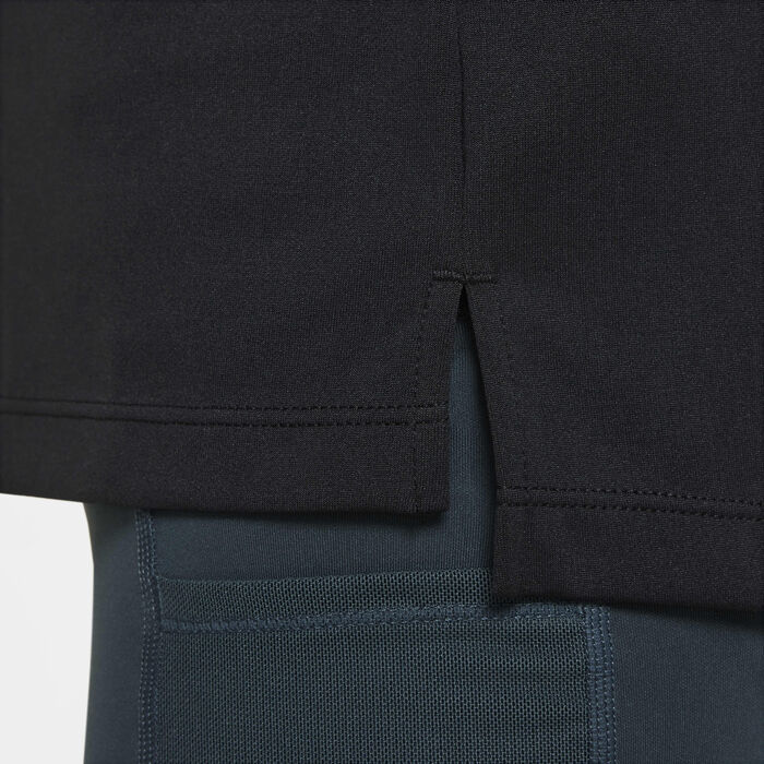 Nike Girls' Pro Dri-FIT 1/2-Zip Top Black Nike Girls' Pro Dri-FIT 1/2-Zip Top Black image number 3