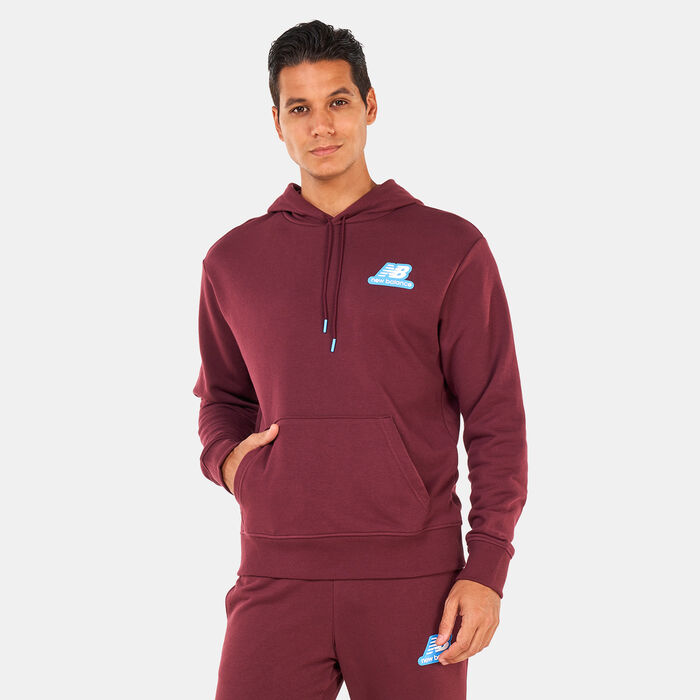 New Balance Men's NB Essentials Stacked Rubber PO Hoodie Red New Balance Men's NB Essentials Stacked Rubber PO Hoodie Red image number 0