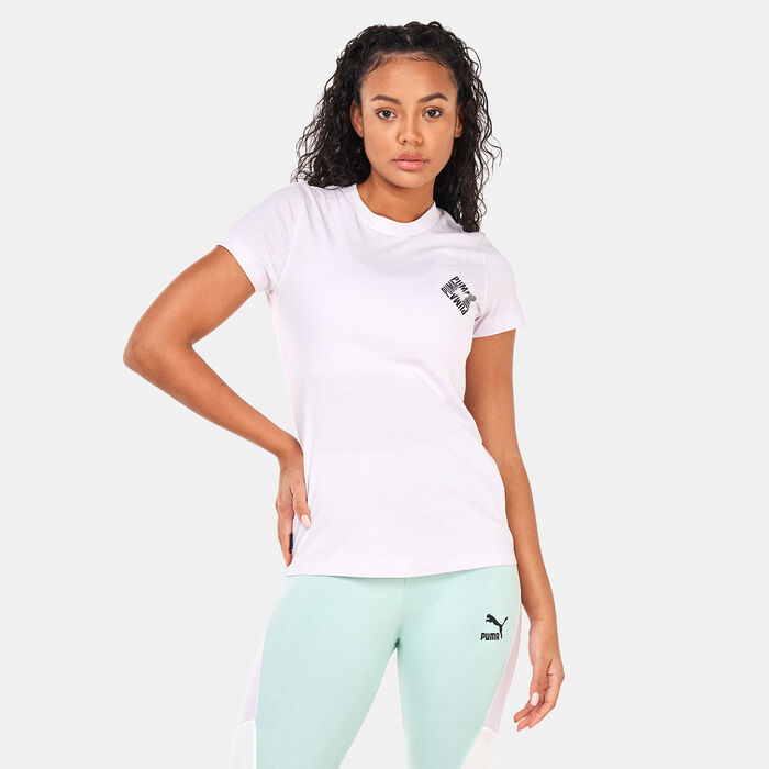 PUMA Women's SWxP Graphic T-Shirt Purple PUMA Women's SWxP Graphic T-Shirt Purple image number 0