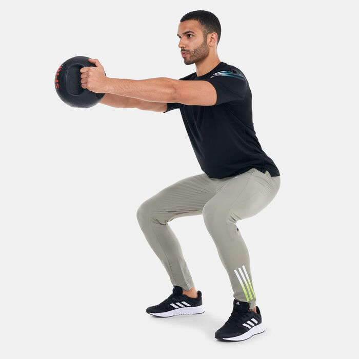 adidas Men's Train Icons 3-Stripes Training Pants Brown adidas Men's Train Icons 3-Stripes Training Pants Brown image number 2