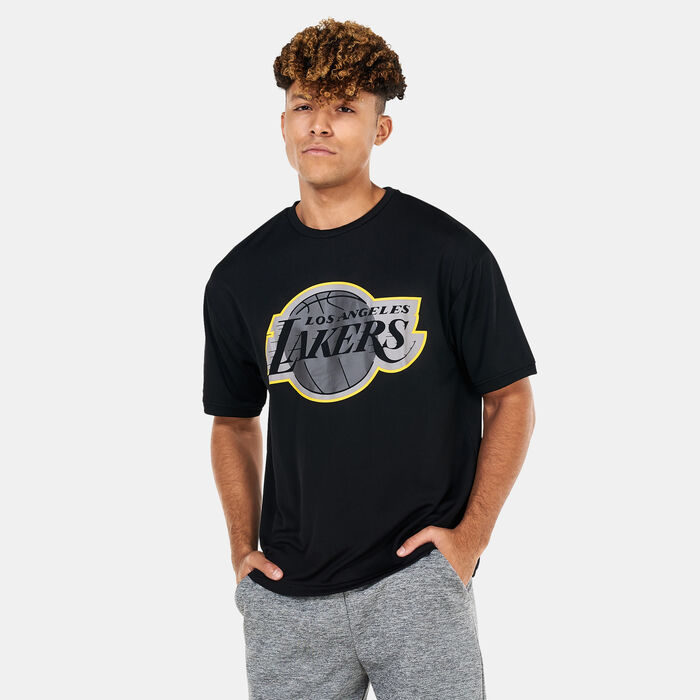 New Era Men's LA Lakers NBA Outline Mesh T-Shirt Black New Era Men's LA Lakers NBA Outline Mesh T-Shirt Black image number 0
