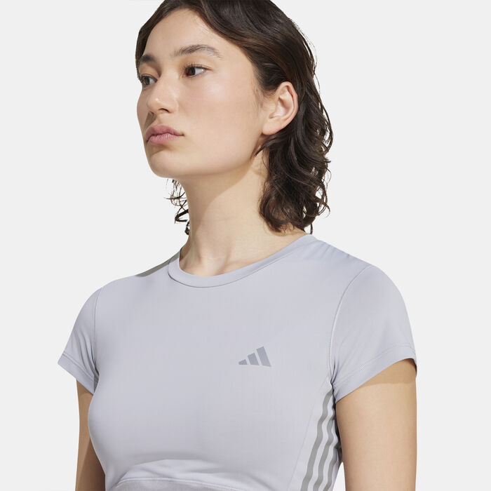 adidas Women's Hyperglam Shine Baby T-Shirt Grey adidas Women's Hyperglam Shine Baby T-Shirt Grey image number 3