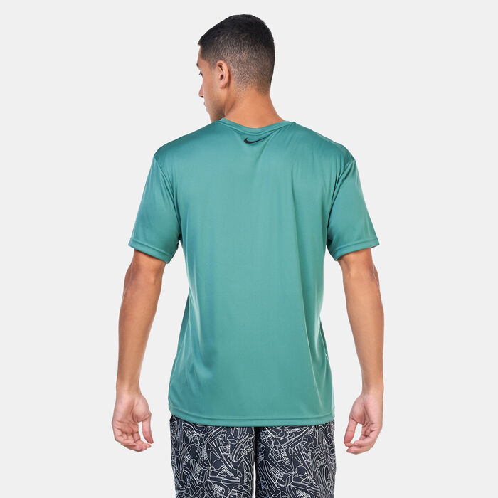 Nike Swim Men's Printed Hydroguard Swimming T-Shirt Blue Nike Swim Men's Printed Hydroguard Swimming T-Shirt Blue image number 1