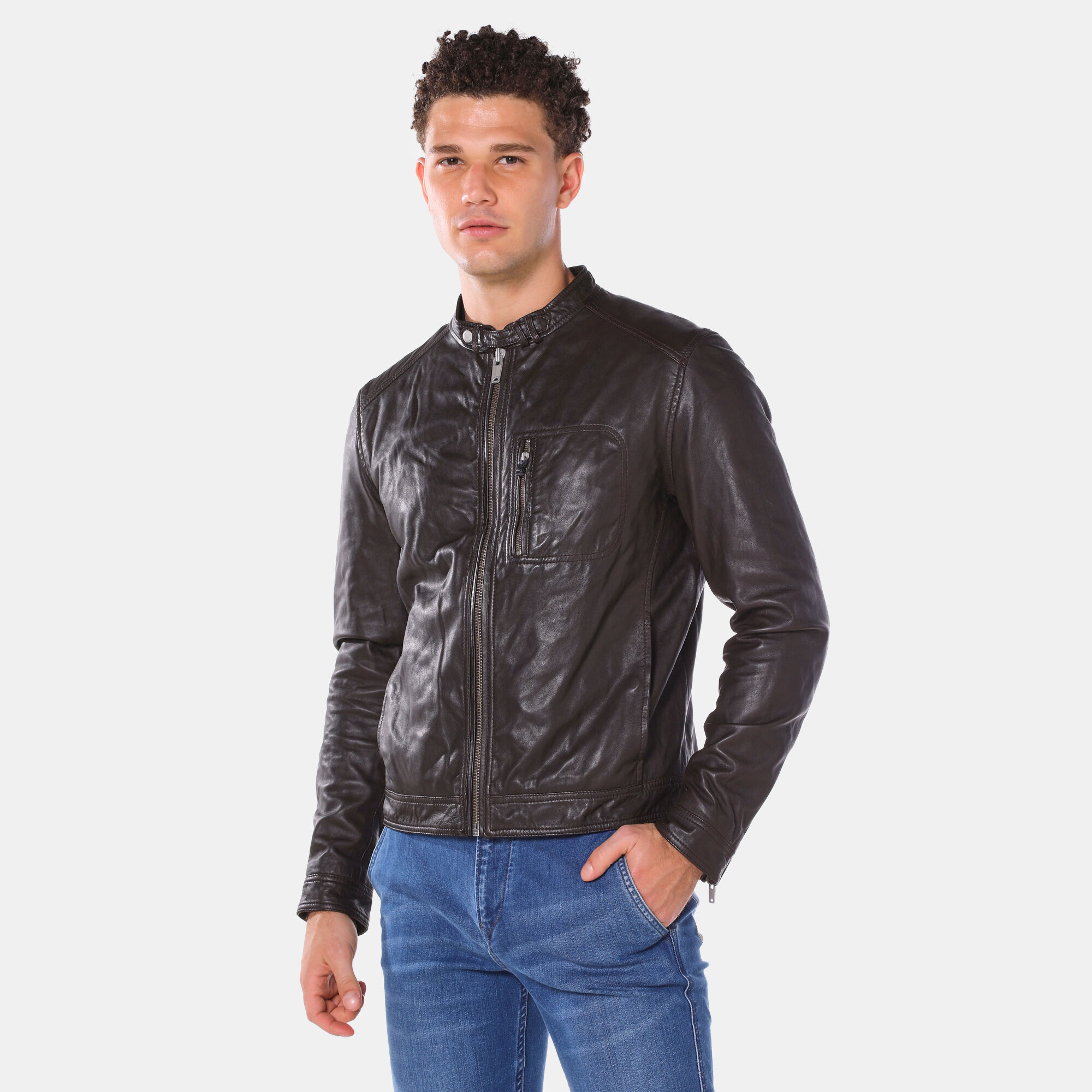 Timberland kinsman leather jacket on sale