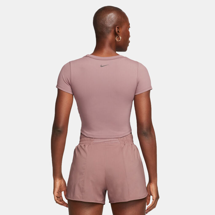 Nike Women's One Dri-FIT Training Crop Top Pink Nike Women's One Dri-FIT Training Crop Top Pink image number 1