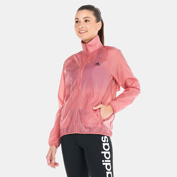 adidas Women's Run Icons Running Windbreaker Jacket Red adidas Women's Run Icons Running Windbreaker Jacket Red image number 0