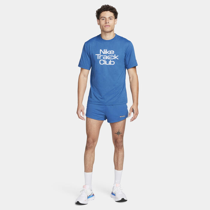 Nike Men's Dri-FIT Track Club Running Top Blue Nike Men's Dri-FIT Track Club Running Top Blue image number 4