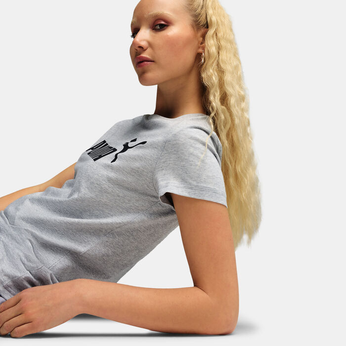 PUMA Women's Essentials No.1 Logo T-Shirt Clear image number 3