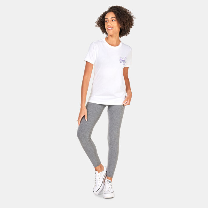 Converse Womens Seasonal Graphic Word Art T-Shirt White image number 2