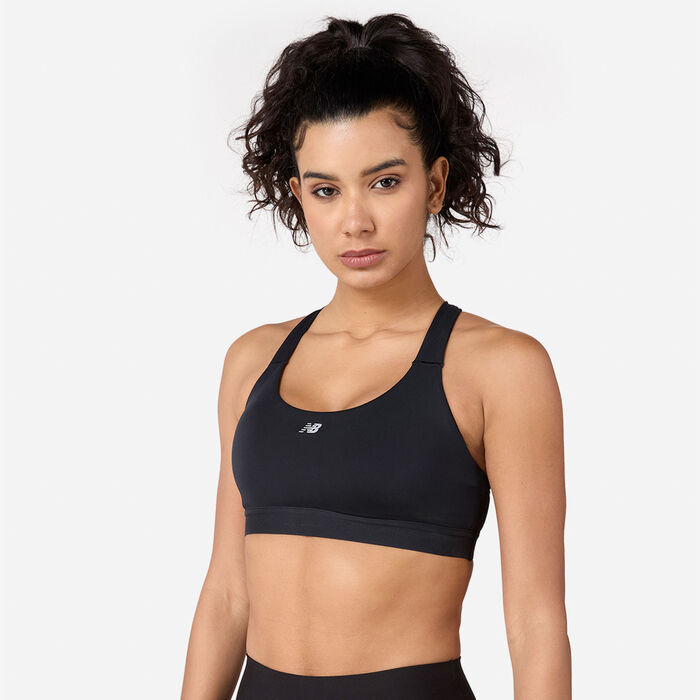 New Balance Women's Essential Medium-Support Training Sports Bra Black image number 0