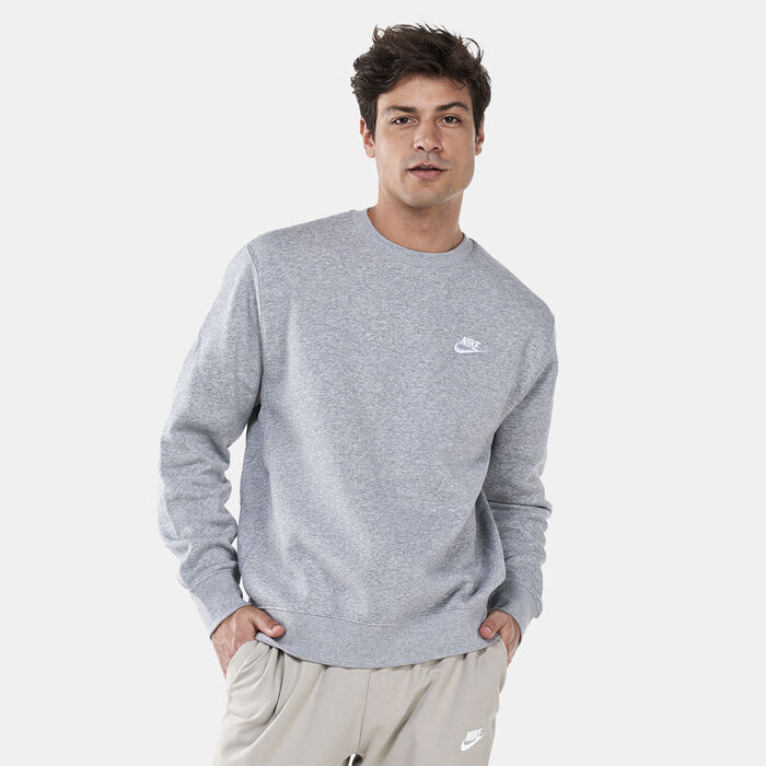 Nike Men's Sportswear Club Fleece Crew Sweatshirt Grey Nike Men's Sportswear Club Fleece Crew Sweatshirt Grey image number 0