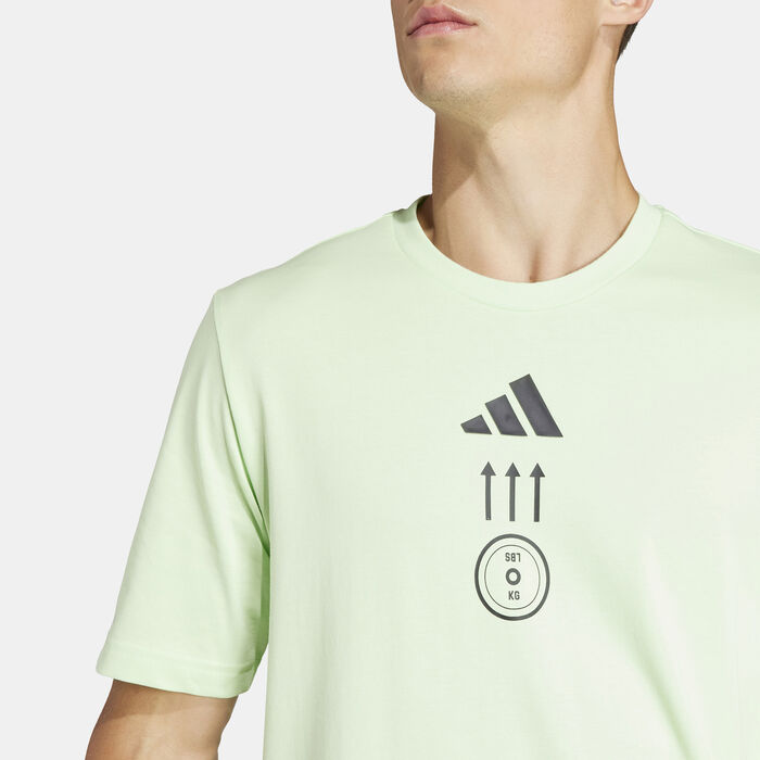adidas Men's AEROREADY Strength Graphic Training T-Shirt Green adidas Men's AEROREADY Strength Graphic Training T-Shirt Green image number 3