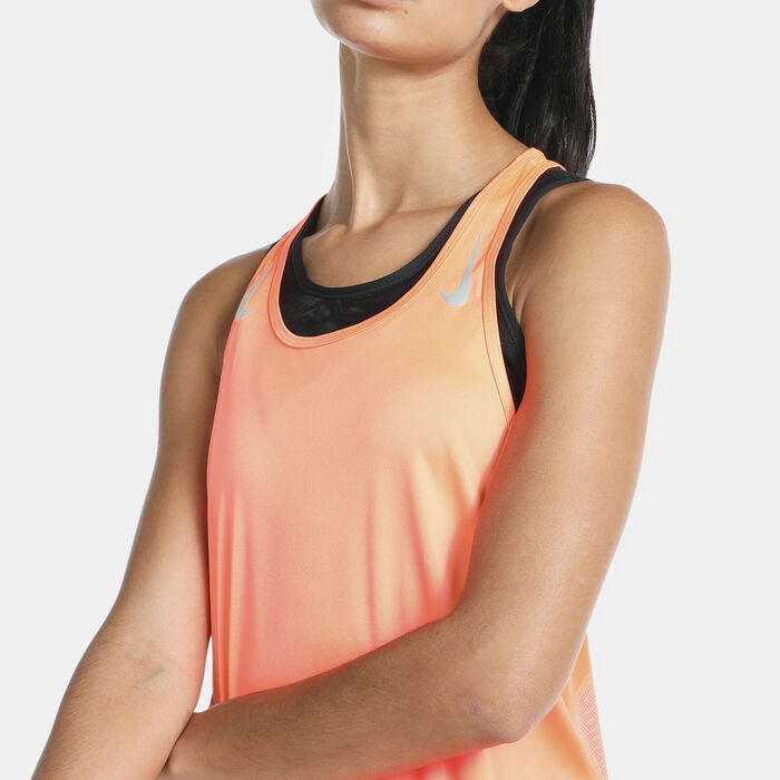 Nike Women's Miler Racer Tank Top Peach Nike Women's Miler Racer Tank Top Peach image number 3