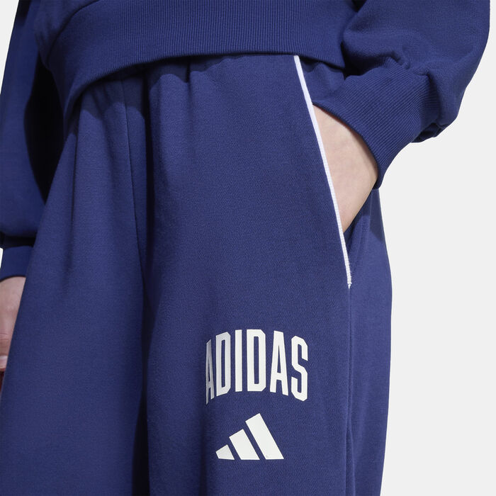adidas Kids' Seasonals Essentials Collegiate Typography Joggers Blue adidas Kids' Seasonals Essentials Collegiate Typography Joggers Blue image number 3
