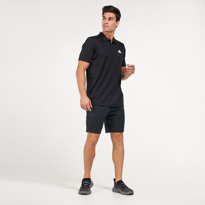 adidas Men's Designed 2 Move 3-Stripes Polo T-Shirt Black adidas Men's Designed 2 Move 3-Stripes Polo T-Shirt Black image number 2