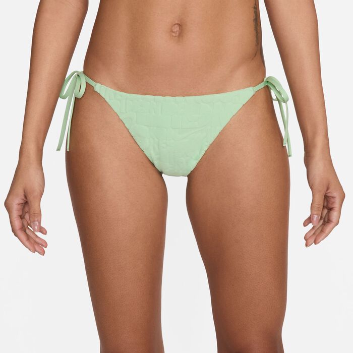 Nike Swim Women's Swim Retro Flow Tie String Bikini Bottom Green Nike Swim Women's Swim Retro Flow Tie String Bikini Bottom Green image number 1