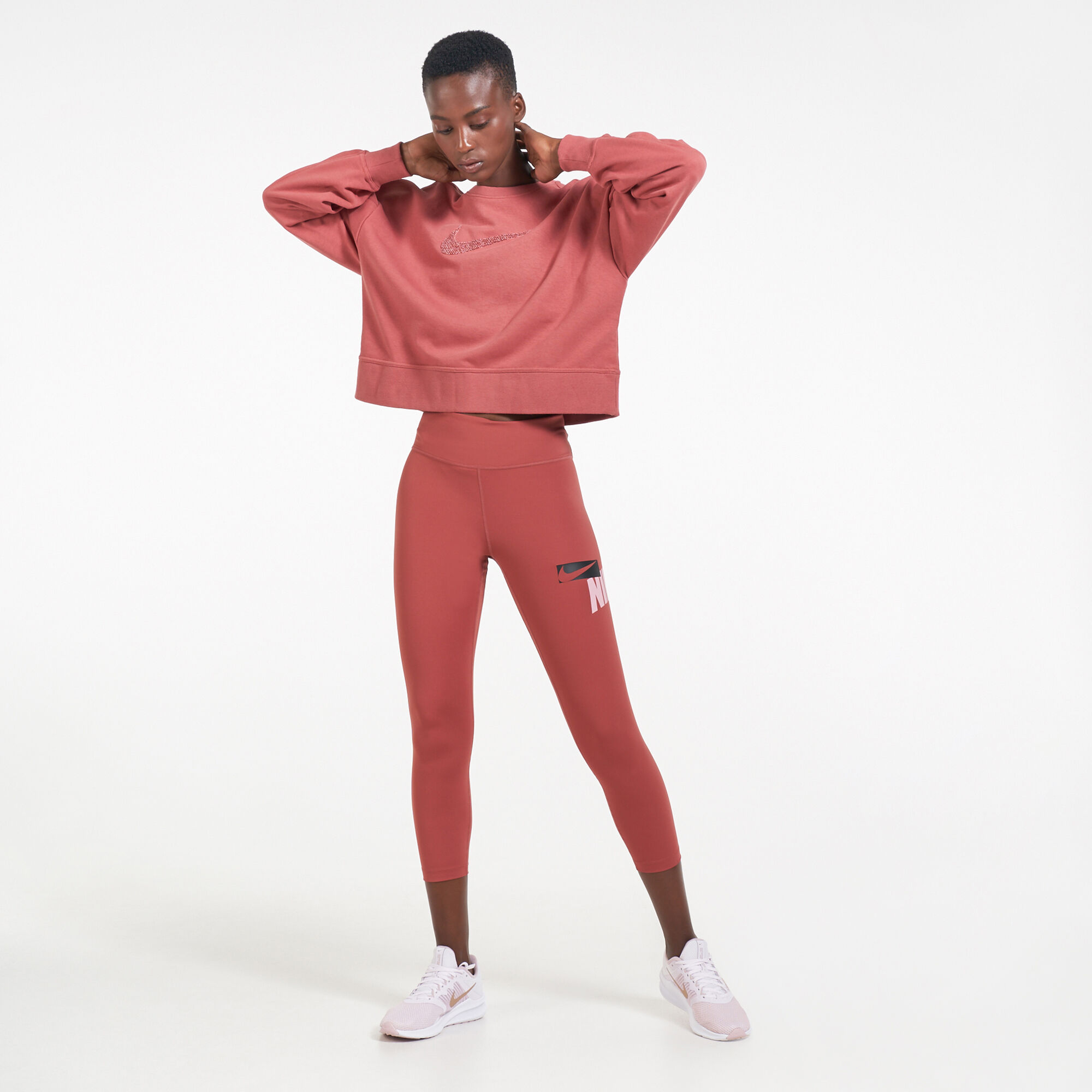 Women s Dri FIT Get Fit Crew Sweatshirt Pink Nike in KSA SSS