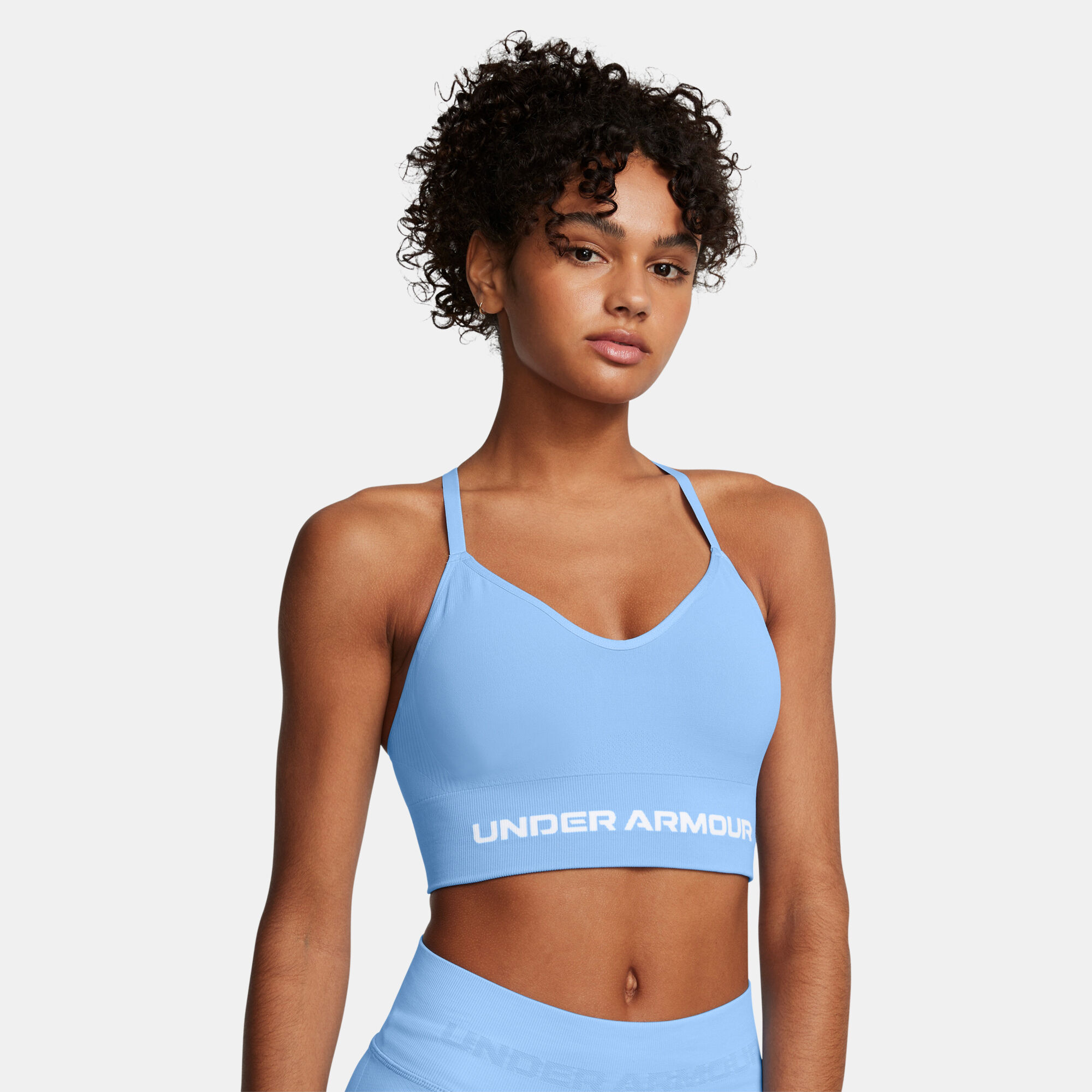 Under armour sports bra blue hot sale