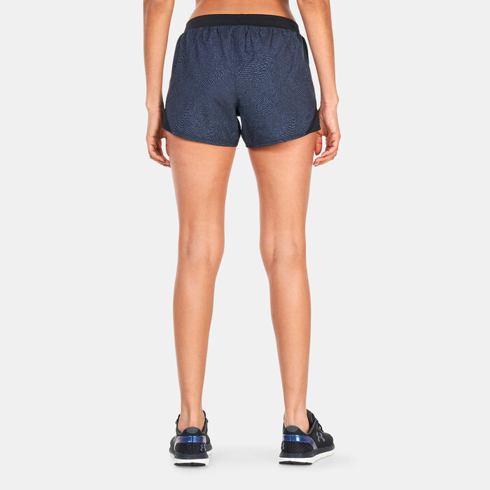 Under Armour Women's UA Fly-By 2.0 Printed Shorts Black Under Armour Women's UA Fly-By 2.0 Printed Shorts Black image number 1