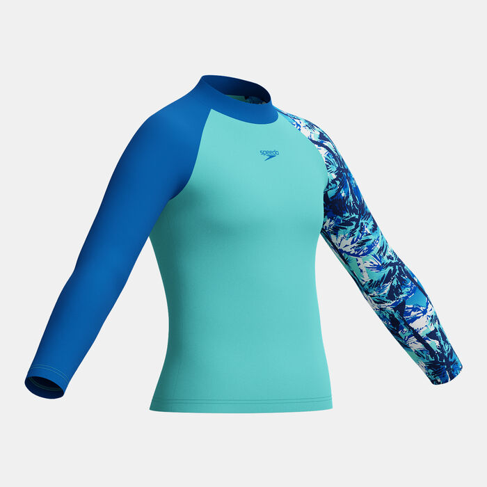 Speedo Kids' Printed Swimming Rashguard Blue Speedo Kids' Printed Swimming Rashguard Blue image number 3