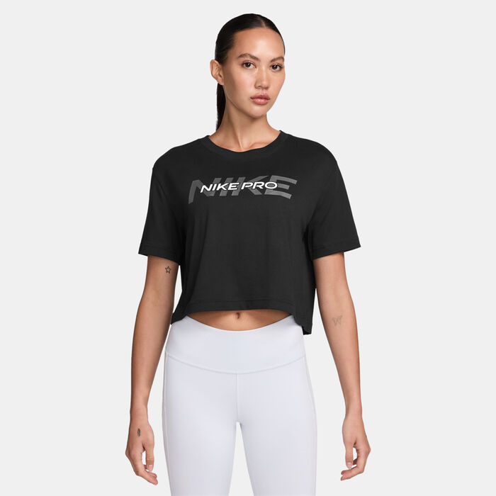 Nike Women's Pro Crop Top Black Nike Women's Pro Crop Top Black image number 0