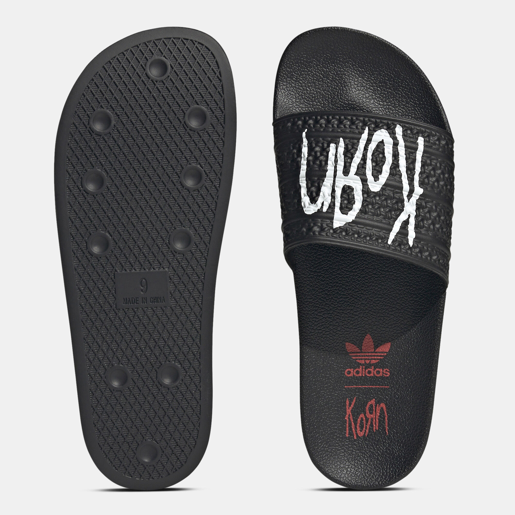 新品箱付24.5cm Korn × adidas Adilette Adidas x Korn Adilette Slides | Mens 6 / Womens 7 | Stickers