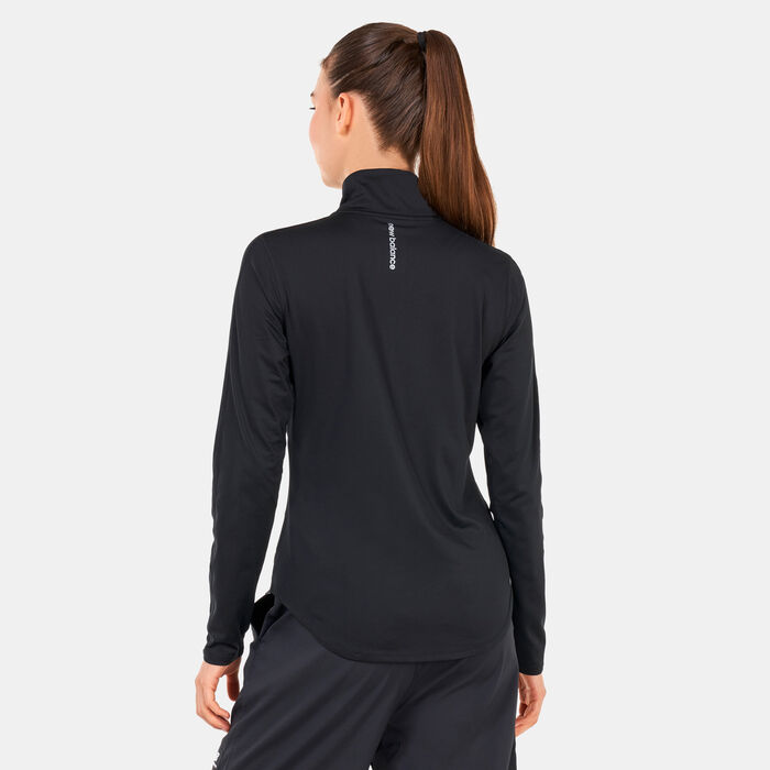 New Balance Women's Accelerate Half-Zip Top Black New Balance Women's Accelerate Half-Zip Top Black image number 1