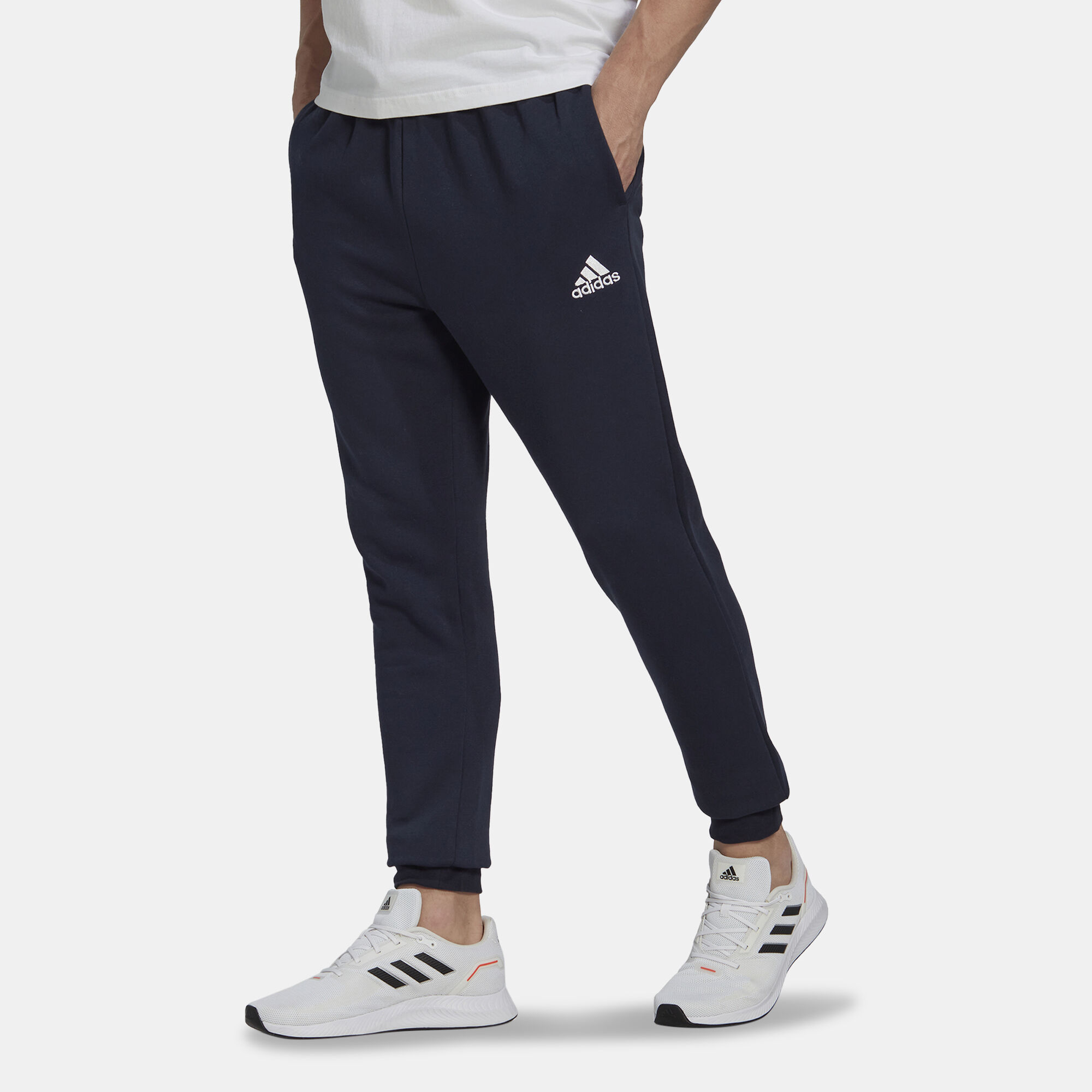 Adidas men's essential shop cotton fleece pants