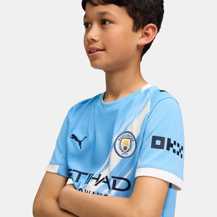 PUMA Kids' Manchester City 25/26 Home Replica Football Jersey Blue PUMA Kids' Manchester City 25/26 Home Replica Football Jersey Blue image number 2