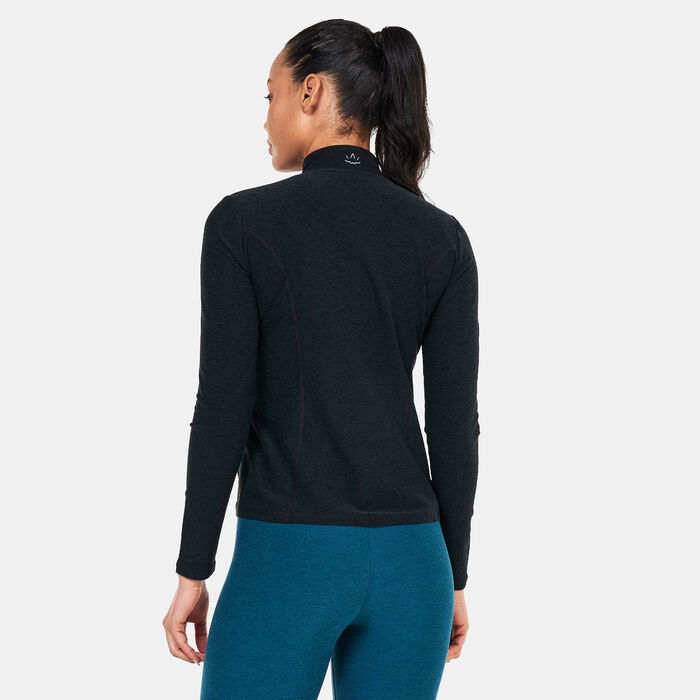 BEYOND YOGA Women's Spacedye On The Go Mock Neck Jacket Black BEYOND YOGA Women's Spacedye On The Go Mock Neck Jacket Black image number 1