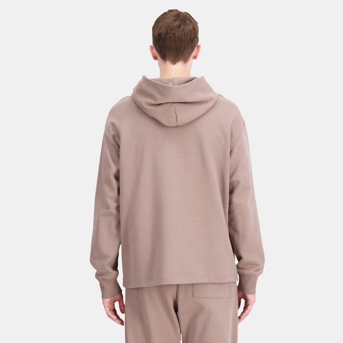 New Balance Men's Athletics Linear Fleece Hoodie Brown New Balance Men's Athletics Linear Fleece Hoodie Brown image number 1