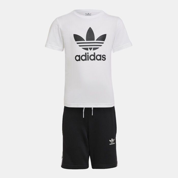 adidas Originals Kids' Adicolor Shorts and T-Shirt Set Black adidas Originals Kids' Adicolor Shorts and T-Shirt Set Black image number 0
