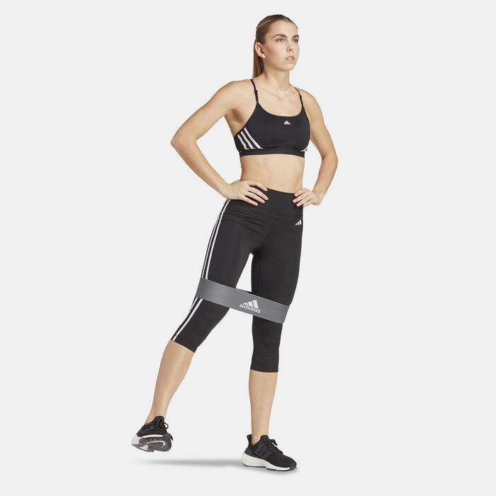 adidas Women's Train Essentials 3-Stripes 3/4 Training Leggings Black adidas Women's Train Essentials 3-Stripes 3/4 Training Leggings Black image number 2
