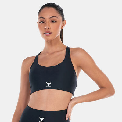 Under Armour Women's Project Rock All Train Crossback Medium-Support Sports Bra Black Under Armour Women's Project Rock All Train Crossback Medium-Support Sports Bra Black